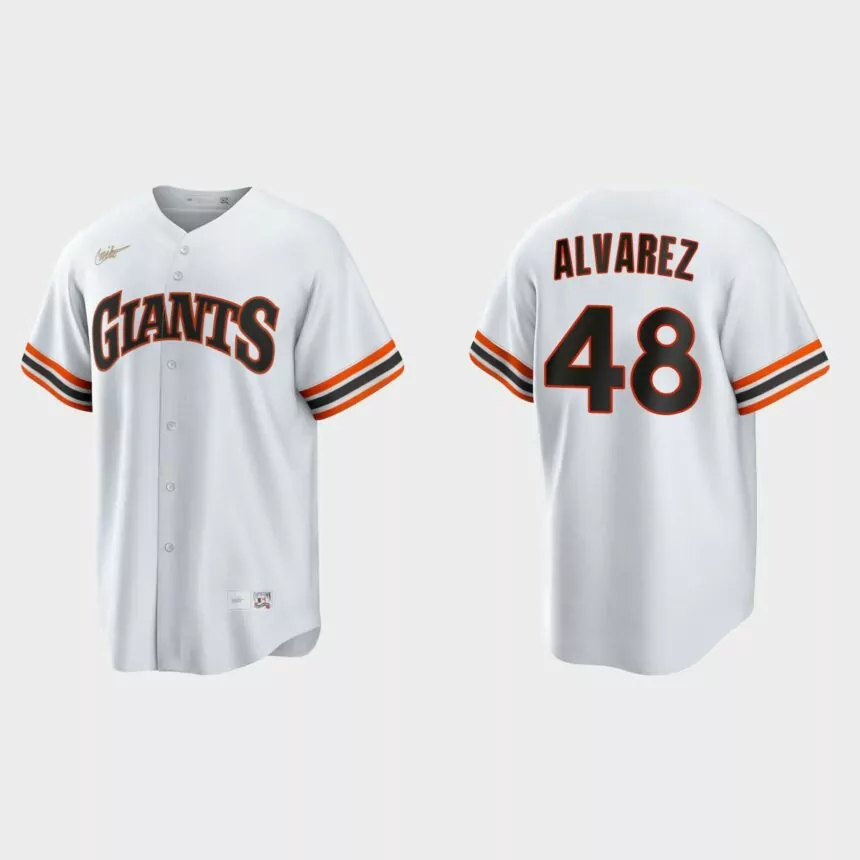 Jose Alvarez San Francisco Giants Cooperstown Home Jersey – White