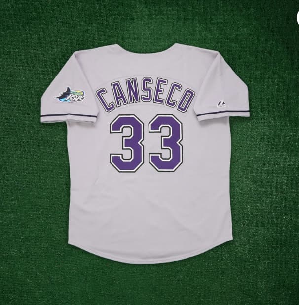 Jose Canseco 1999 Tampa Bay Devil Rays Men's Grey Road Throwback Jersey