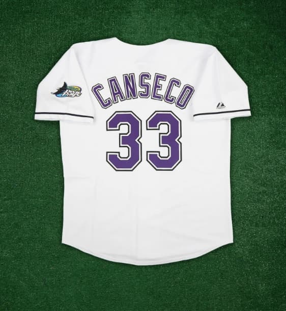 Jose Canseco 1999 Tampa Bay Devil Rays Men's Home White Throwback Jersey