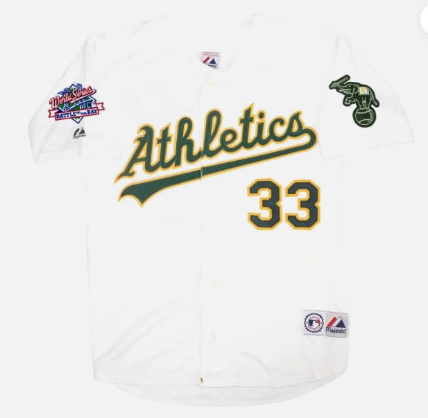 Jose Canseco Oakland Athletics 1989 World Series Home White Jersey  Men's