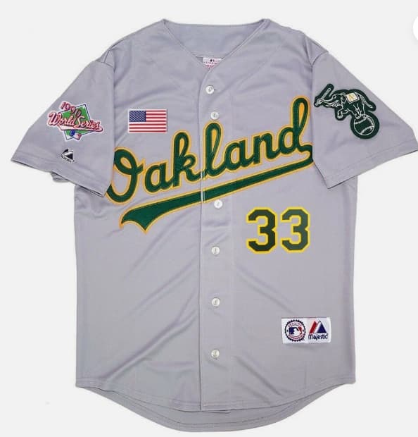 Jose Canseco Oakland Athletics 1990 World Series Grey Road Men's Jersey