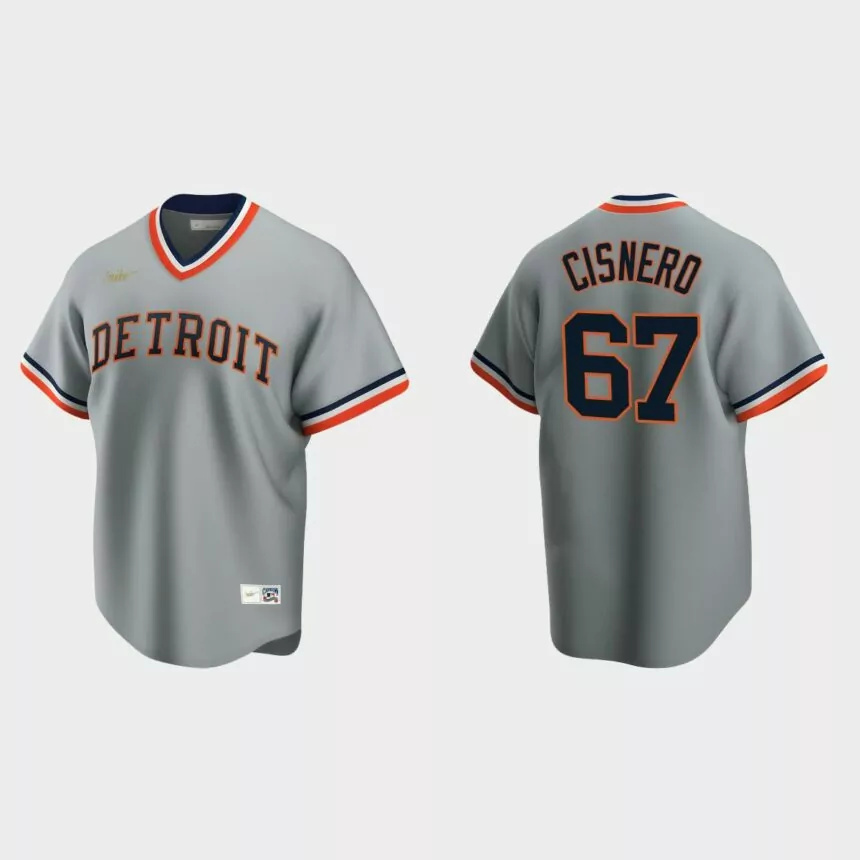 Jose Cisnero #67 Detroit Tigers Cooperstown Collection Road Jersey – Gray.jpg
