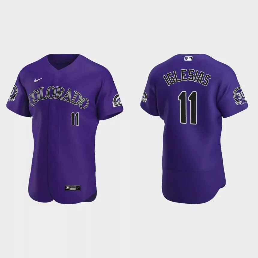 Jose Iglesias Colorado Rockies 30th Anniversary Authentic Jersey – Purple