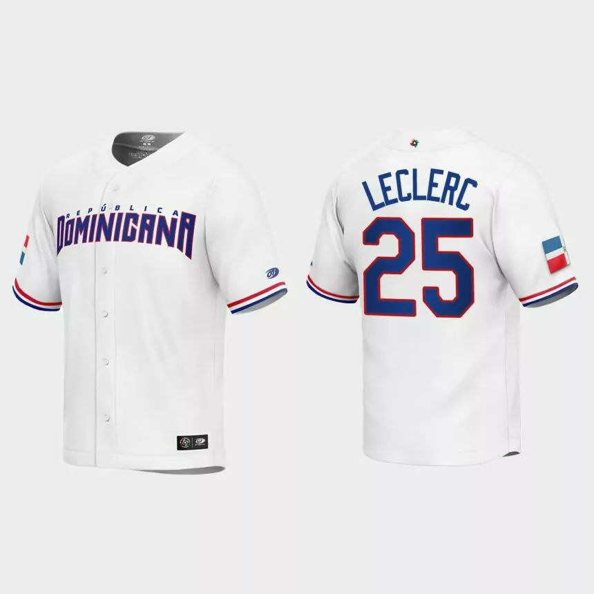 Jose Leclerc Dominican Republic Baseball 2023 World Baseball Classic Replica Jersey – White