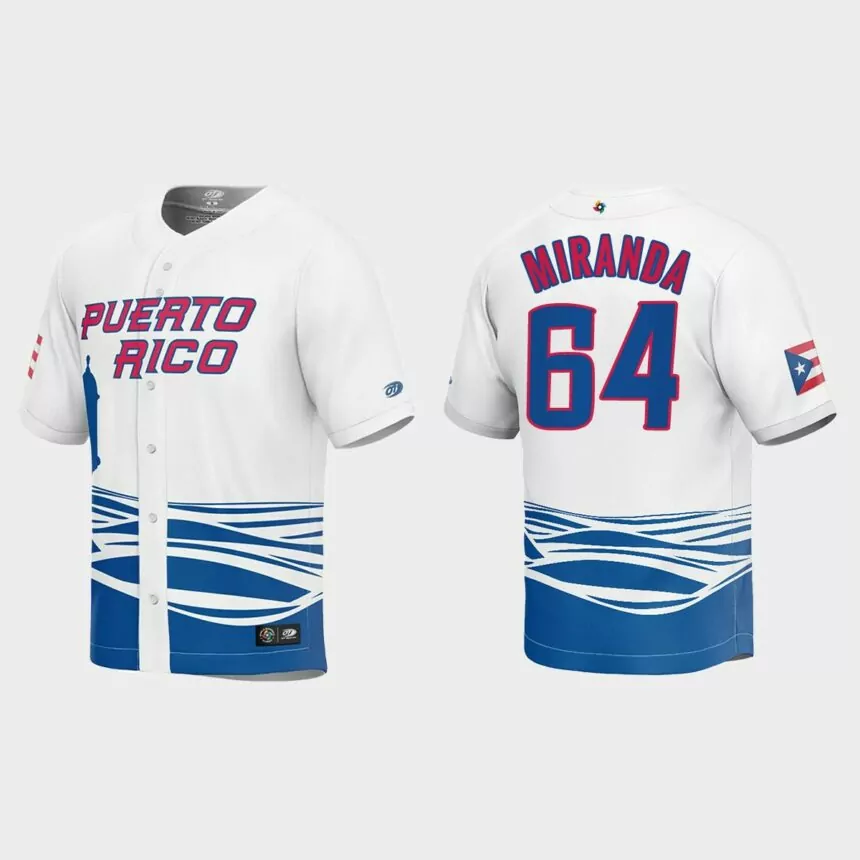 Jose Miranda Puerto Rico Baseball 2023 World Baseball Classic Jersey – White
