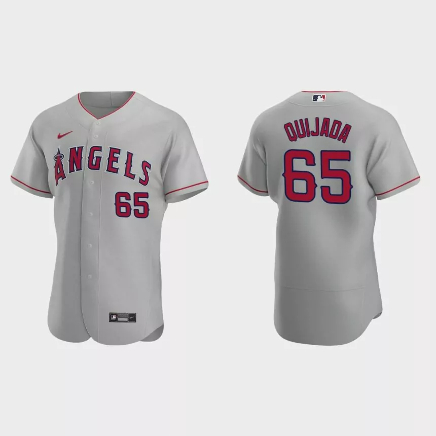 Jose Quijada Los Angeles Angels Authentic Road Jersey – Gray
