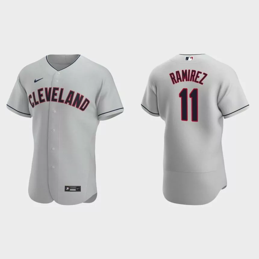 Jose Ramirez #11 Cleveland Indians Gray Authentic 2020 Road Jersey