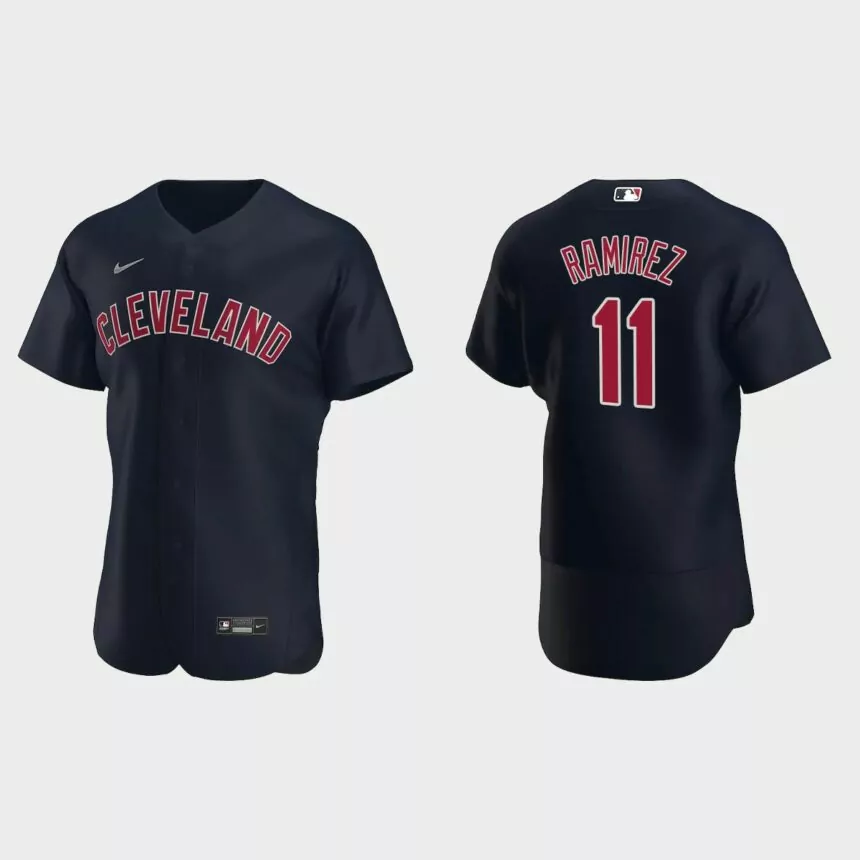 Jose Ramirez #11 Cleveland Indians Navy Authentic Player 2020 Alternate Jersey