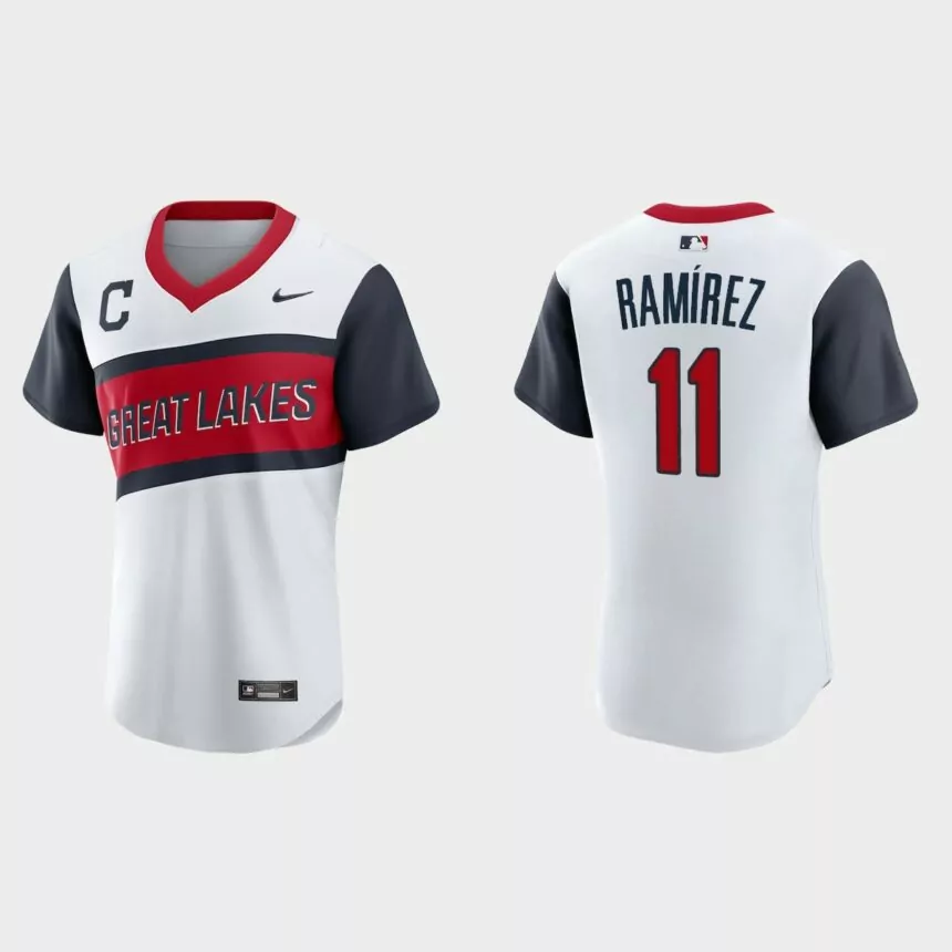 Jose Ramirez Cleveland Indians 2021 Little League Classic Home Authentic Jersey – White