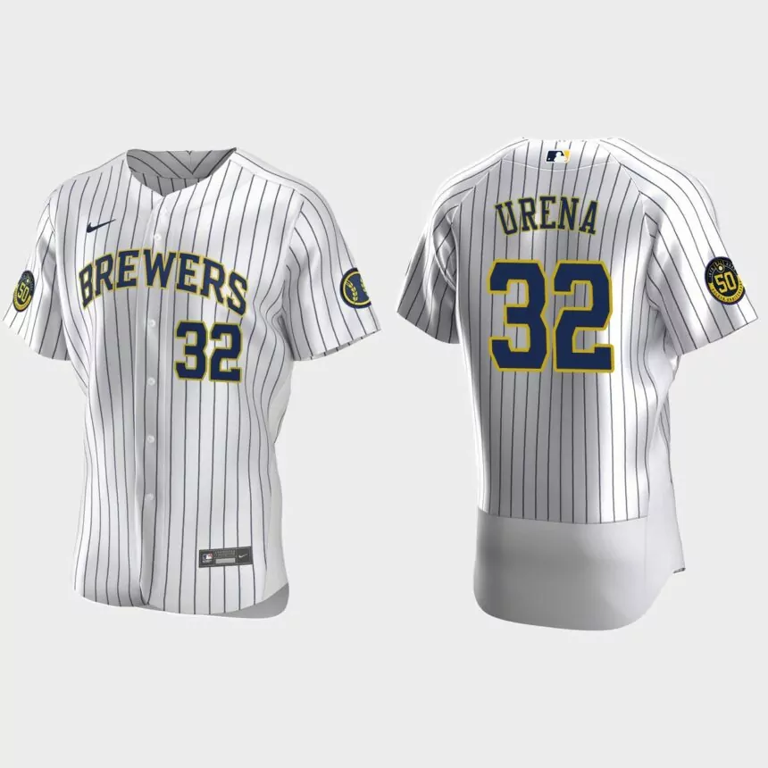 Jose Urena Milwaukee Brewers Authentic Home Jersey – White