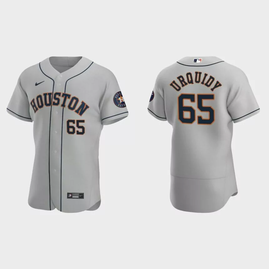 Jose Urquidy #65 Houston Astros Authentic Road Jersey – Gray
