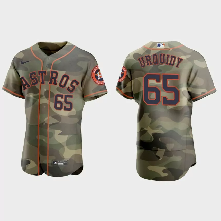 Jose Urquidy Houston Astros 2021 National Armed Forces Day Authentic Jersey – Camo