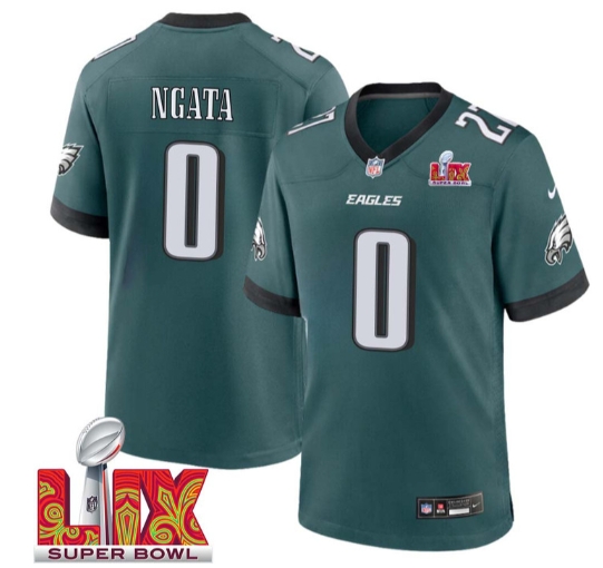 Joseph Ngata No 0 Men Super Bowl LIX Philadelphia Eagles Home Game 2025 Jersey- Replica
