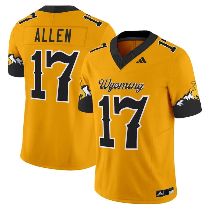 Josh Allen Wyoming Cowboys 'Retro Edition' Vapor Limited Jersey - JA  17 Patch - All  Stitched
