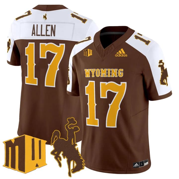 Josh Allen Wyoming Cowboys 'Retro Edition' Vapor Limited Jersey - JA 17 Patch    - All Stitched