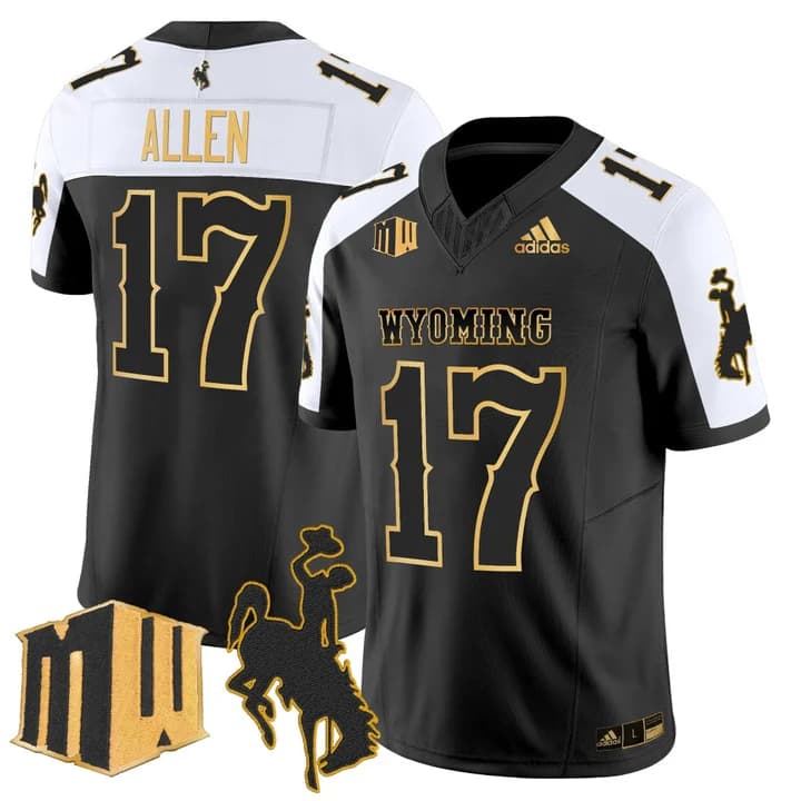 Josh Allen Wyoming Cowboys 'Retro Edition' Vapor Limited Jersey - JA 17 Patch - All     Stitched