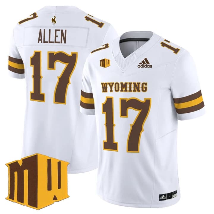 Josh Allen Wyoming Cowboys 'Retro Edition' Vapor Limited Jersey - JA 17 Patch - All   Stitched