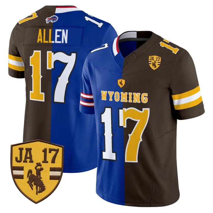 Josh Allen Wyoming Cowboys 'Retro Edition' Vapor Limited Jersey - JA 17 Patch - All  Stitched