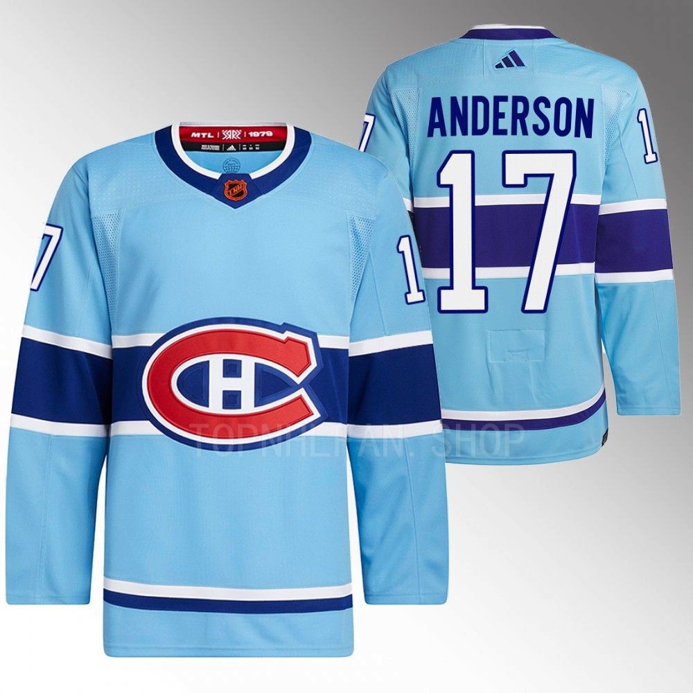 Josh Anderson 2022 Montreal Canadiens Blue Reverse Retro 2.0 Authentic Primegreen Jersey
