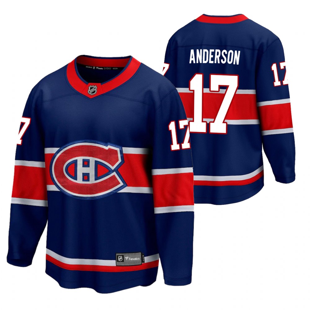 Josh Anderson Canadiens 2021 Reverse Retro Royal Jersey Special Edition