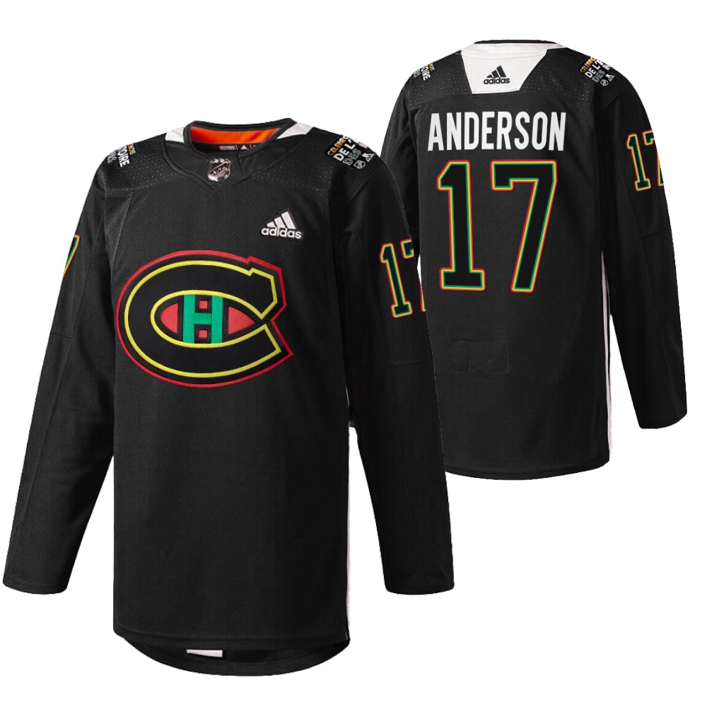 Josh Anderson Canadiens Black History Night Jersey Black Warmup