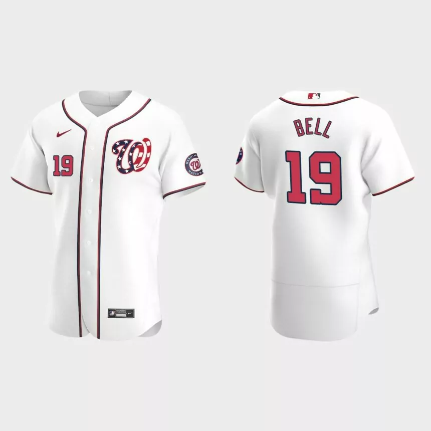Josh Bell #19 Washington Nationals Authentic Alternate Jersey – White