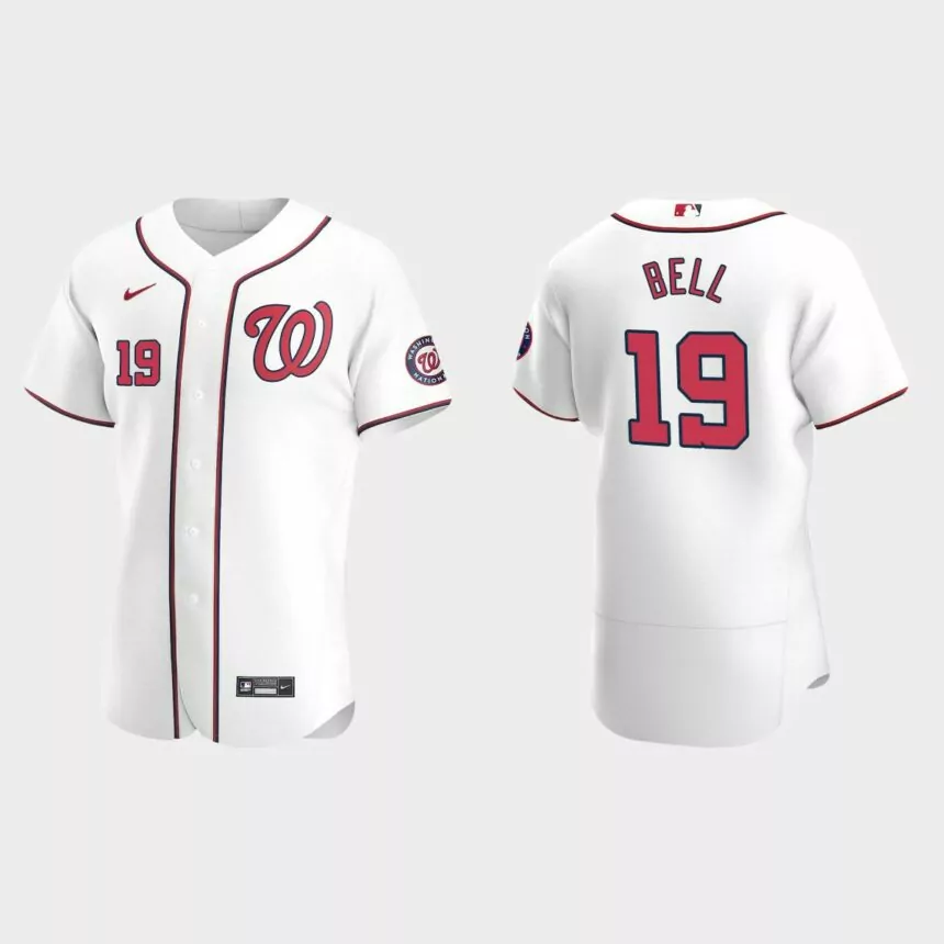 Josh Bell #19 Washington Nationals Authentic Home Jersey – White
