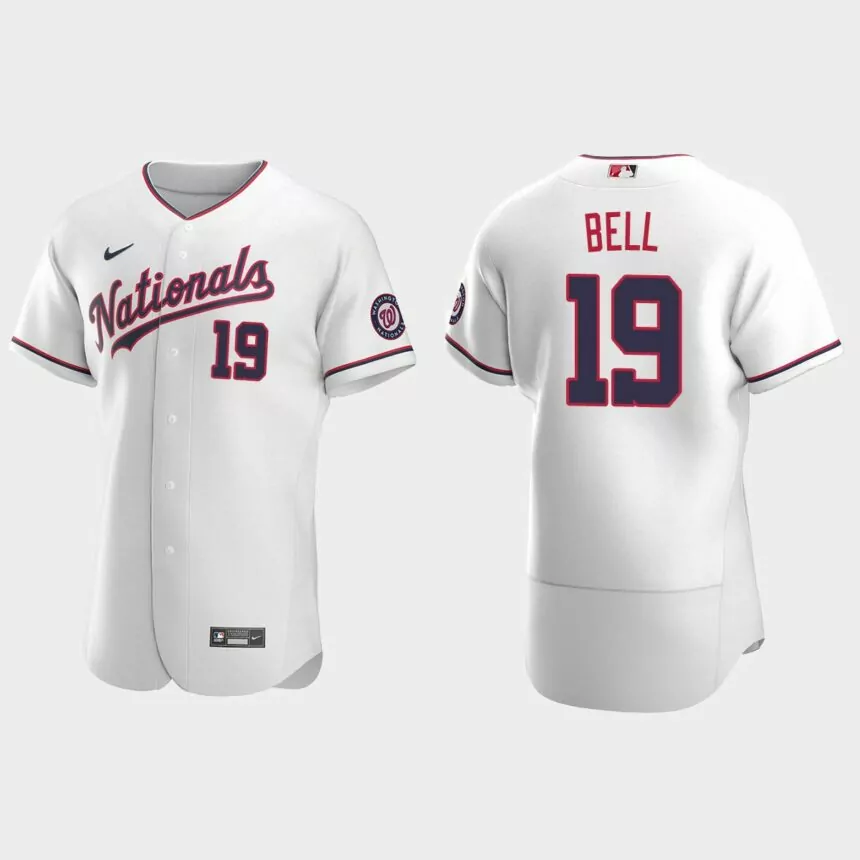 Josh Bell #19 Washington Nationals Authentic Jersey – White