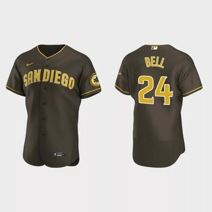 Josh Bell San Diego Padres Authentic Road Jersey – Brown