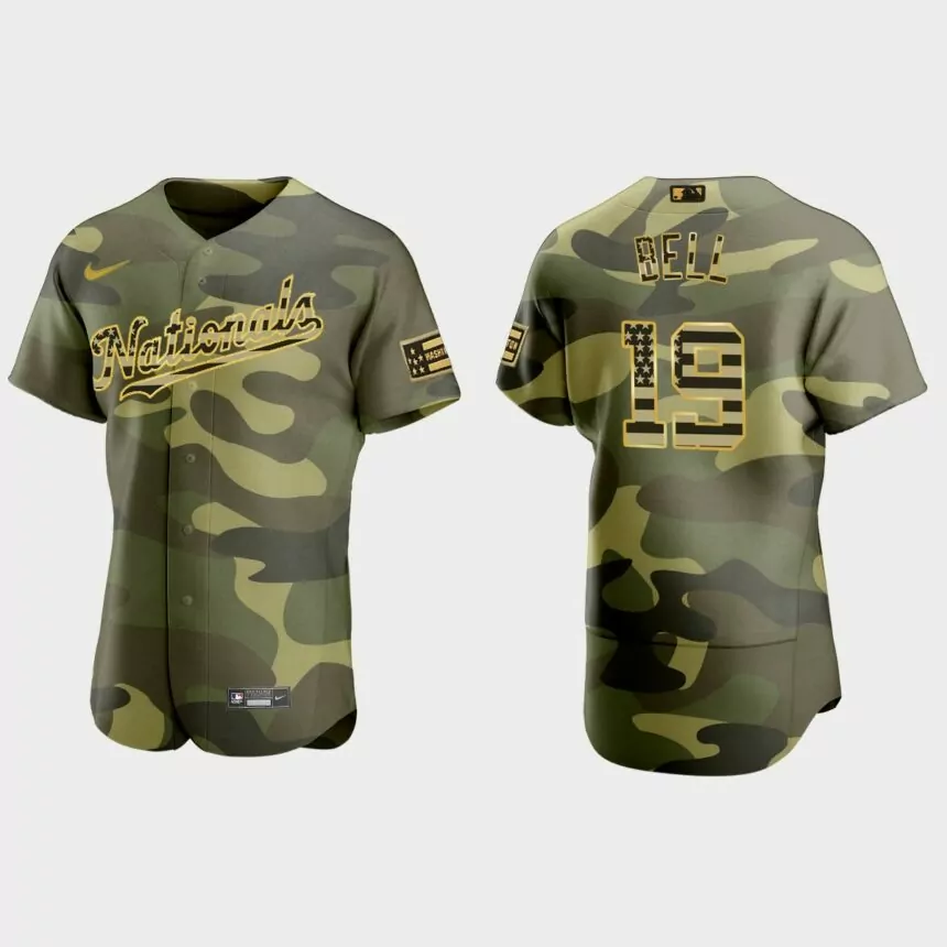 Josh Bell Washington Nationals 2022 Armed Forces Day Authentic Jersey – Camo