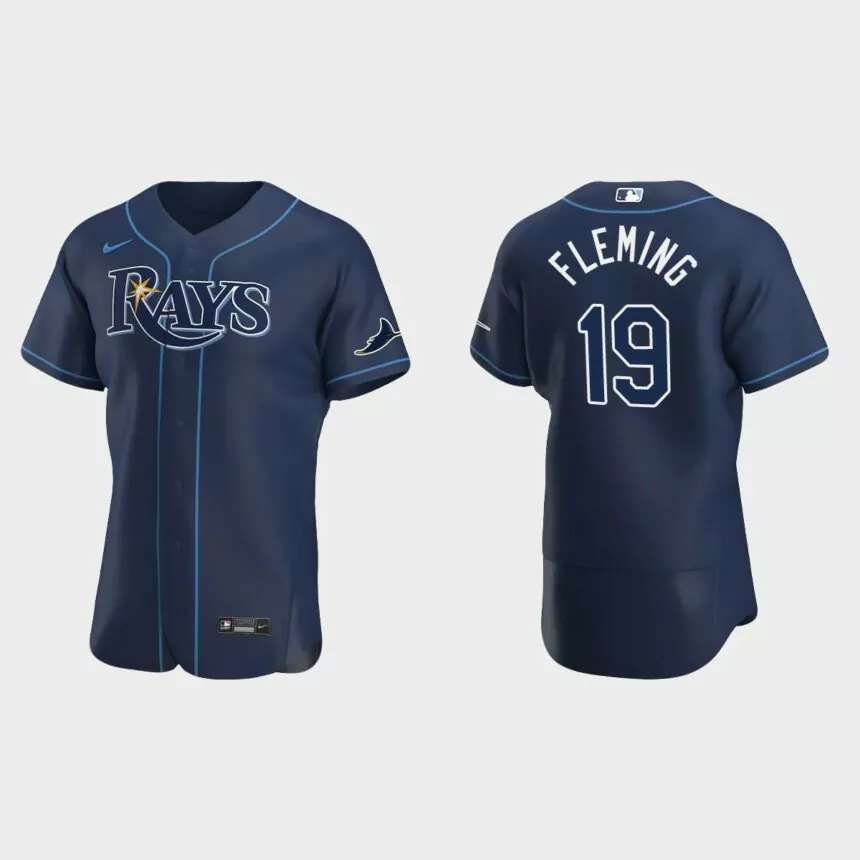 Josh Fleming #19 Tampa Bay Rays Authentic Alternate Jersey – Navy