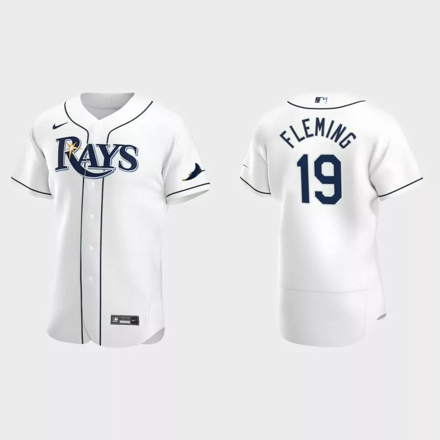 Josh Fleming #19 Tampa Bay Rays Authentic Home Jersey – White