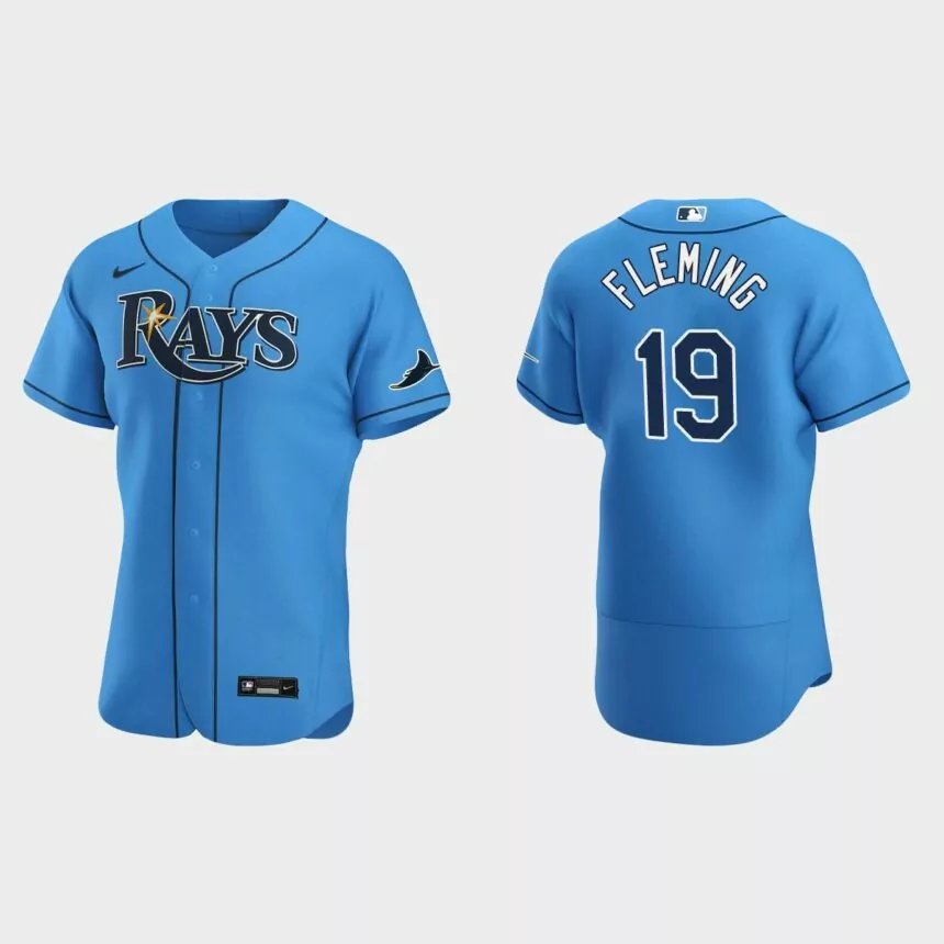 Josh Fleming #19 Tampa Bay Rays Authentic Jersey – Light Blue