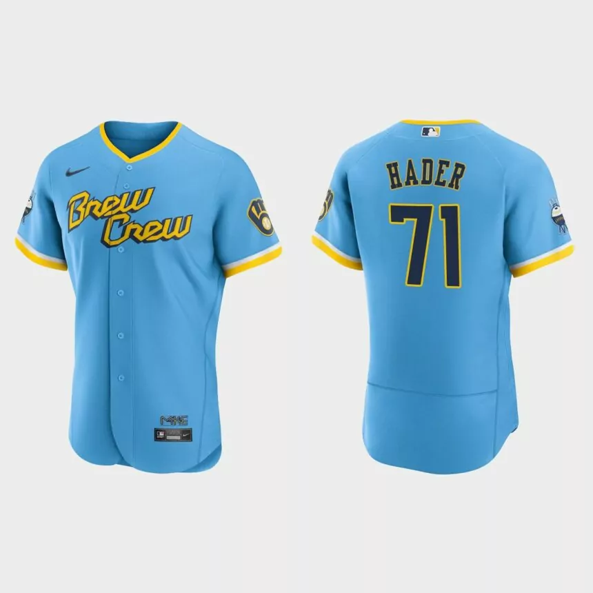 Josh Hader Milwaukee Brewers 2022 City Connect Authentic Jersey – Powder Blue