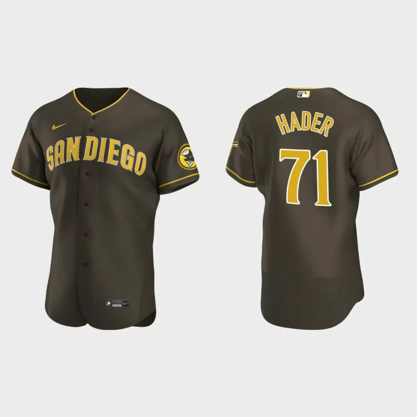 Josh Hader San Diego Padres Authentic Road Jersey – Brown