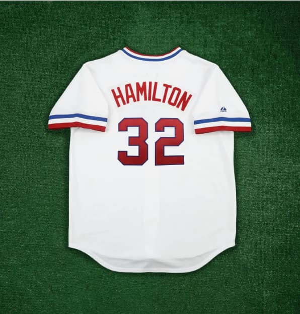 Josh Hamilton 1972 Texas Rangers Cooperstown Men's Home White Throwback Jersey