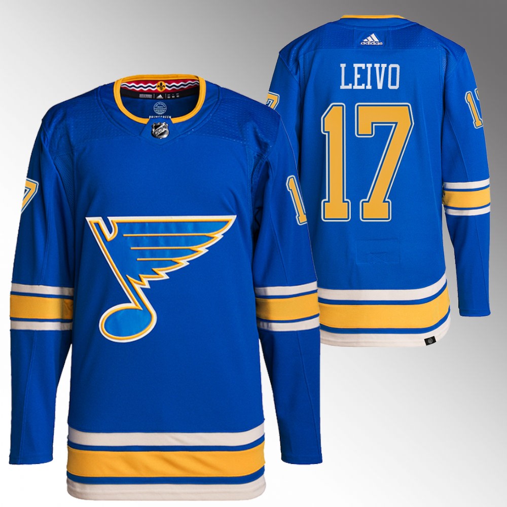 Josh Leivo 2022-23 St. Louis Blues Blue Authentic Primegreen Alternate Jersey