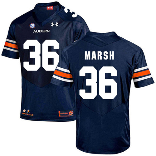 Josh Marsh Auburn Tigers Men's Jersey - #36 NCAA Navy Blue Stitched Authentic