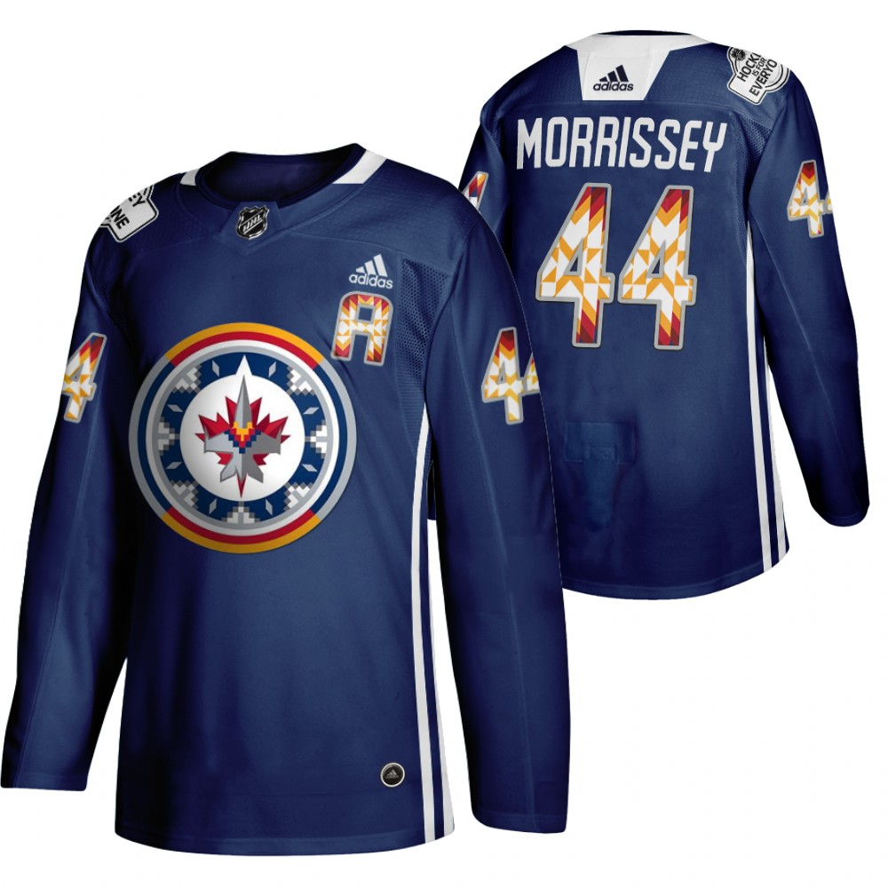 Josh Morrissey Jets 2020 WASAC Night Indigenous Heritage Navy Jersey