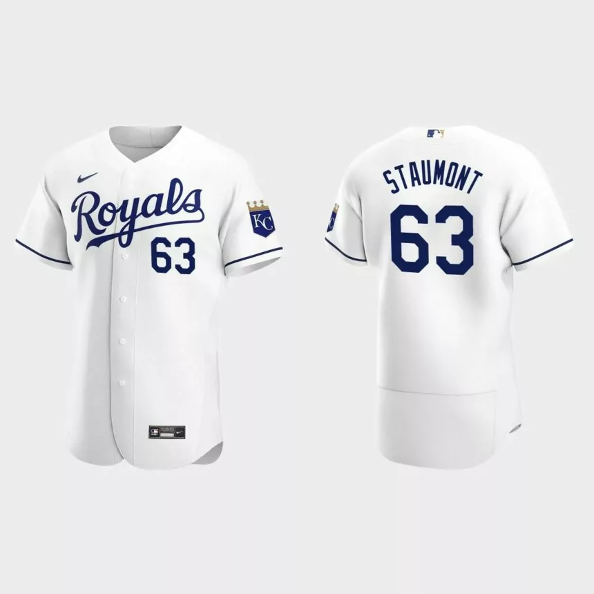 Josh Staumont #63 Kansas City Royals Authentic Home Jersey – White