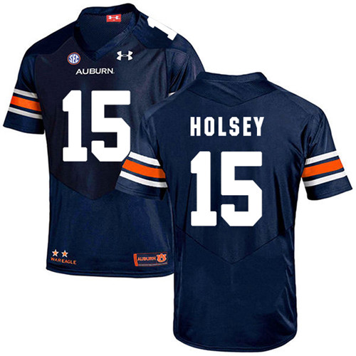 Joshua Holsey Auburn Tigers Men's Jersey - #15 NCAA Navy Blue Stitched Authentic