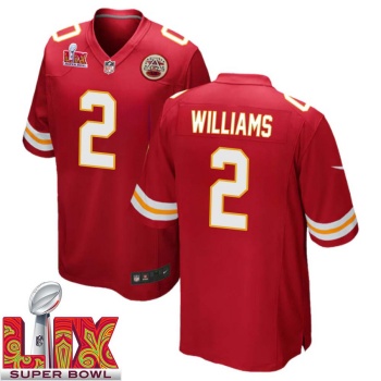 Joshua Williams No 2 Men Super Bowl LIX Kansas City Chiefs Home Game 2025 Jersey- Replica