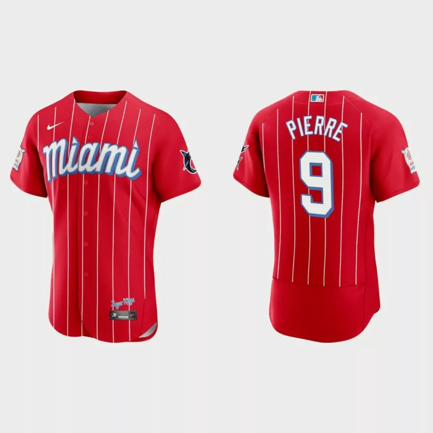 Juan Pierre Miami Marlins 2021 City Connect Authentic Jersey – Red