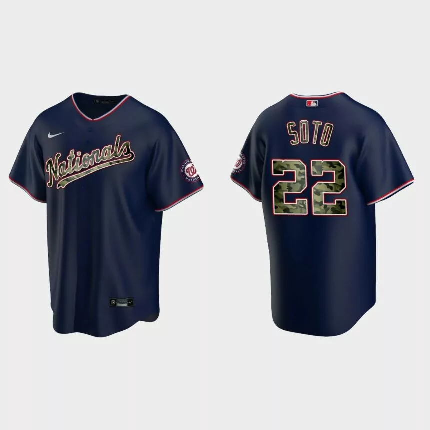 Juan Soto #22 Washington Nationals 2021 Memorial Day Jersey – Navy