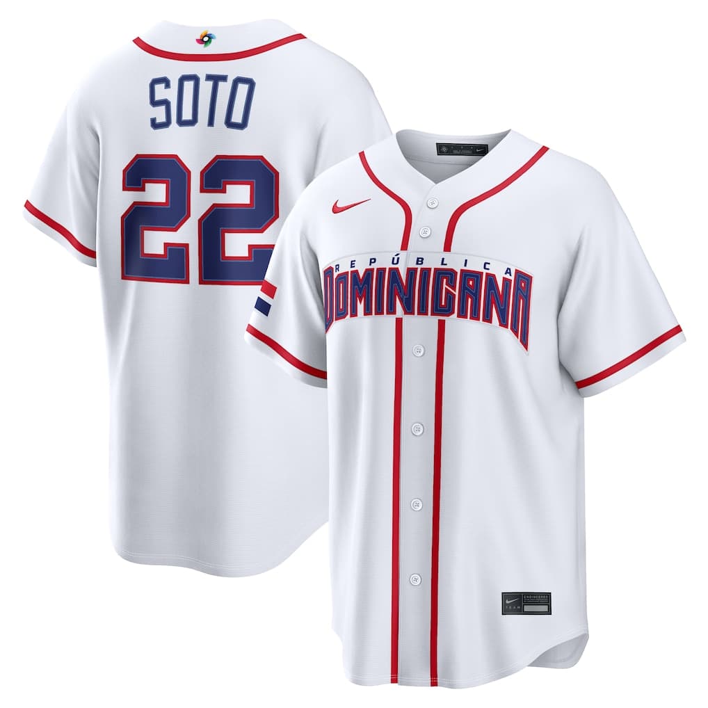 Juan Soto Dominican Republic Baseball Nike 2026 World Baseball Classic Home Stadium Jersey - White
