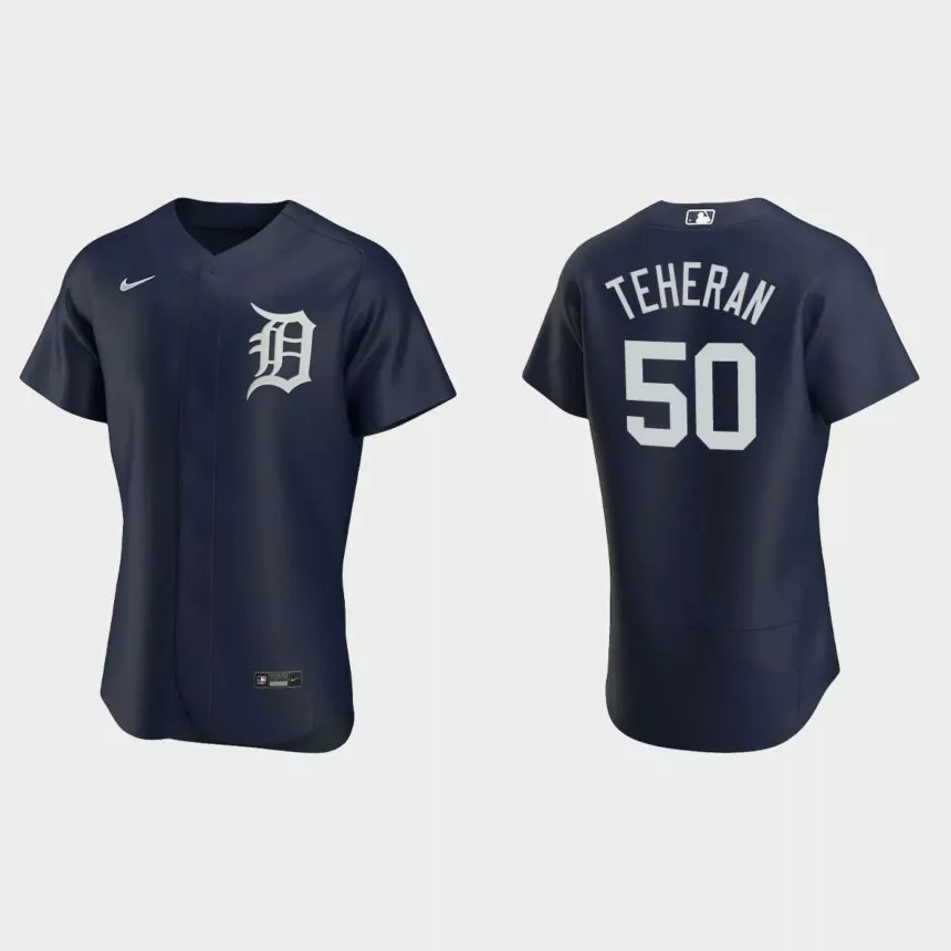 Julio Teheran #50 Detroit Tigers Authentic Alternate Jersey – Navy.jpg