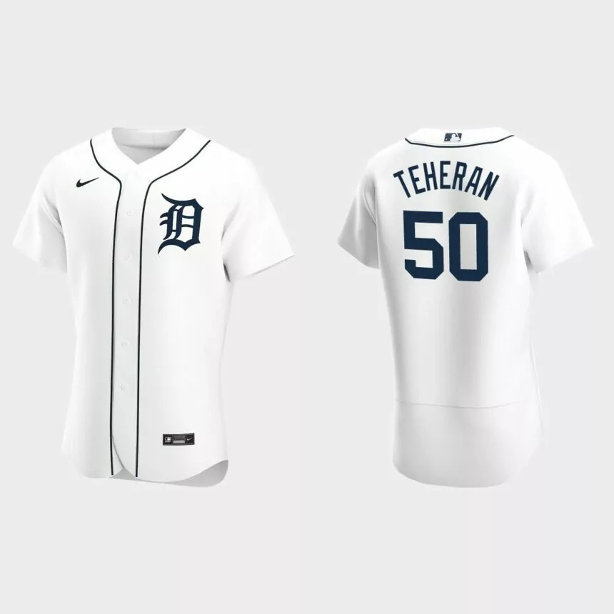 Julio Teheran #50 Detroit Tigers Authentic Home Jersey – White.jpg