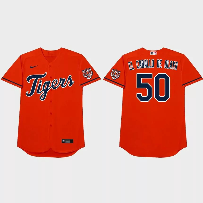 Julio Teheran 2021 Players’ Weekend El Caballo De Olaya Nickname Jersey – Orange.jpg