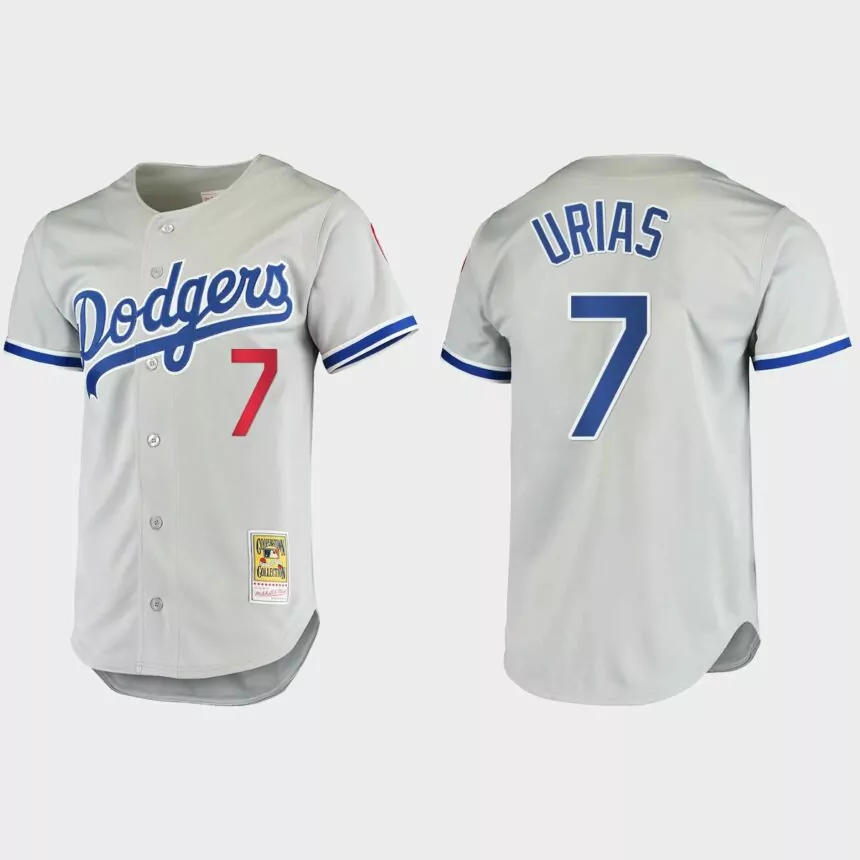 Julio Urias #7 Los Angeles Dodgers Authentic Cooperstown Collection Jersey – Gray