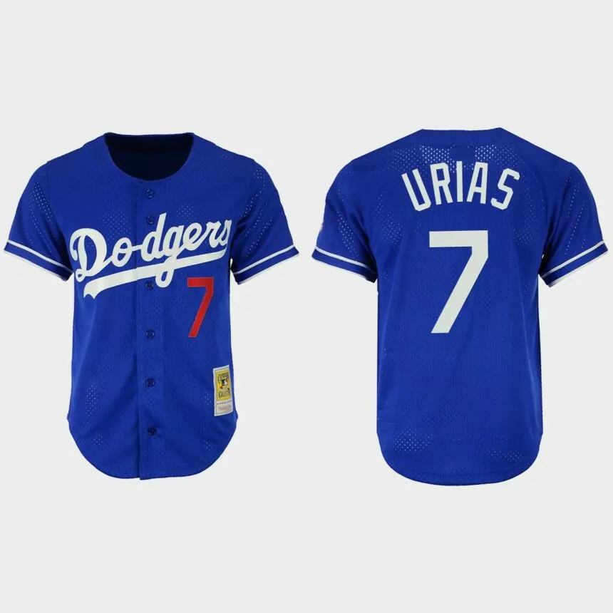 Julio Urias #7 Los Angeles Dodgers Mesh Batting Practice Cooperstown Collection Jersey – Royal